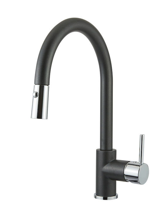 Armando Vicario Fluo Counter Kitchen Faucet with Shower Asphalt
