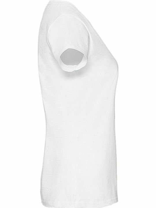 Fruit of the Loom Ladies Ringspun Premium T Γυναικείο Διαφημιστικό T-shirt Κοντομάνικο σε Λευκό Χρώμα