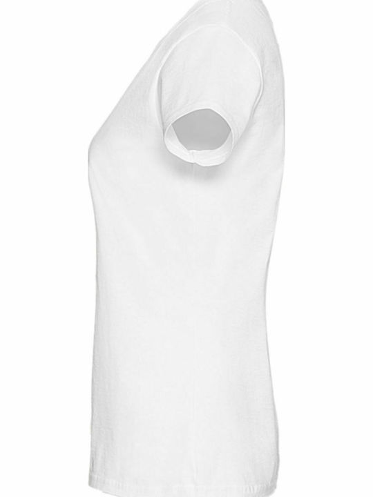 Fruit of the Loom Ladies Ringspun Premium T Γυναικείο Διαφημιστικό T-shirt Κοντομάνικο σε Λευκό Χρώμα