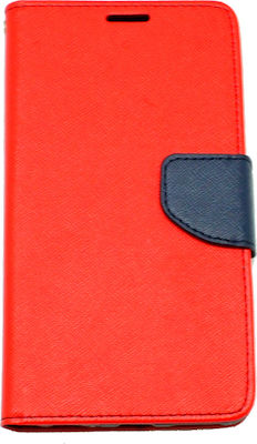 Flip Synthetic Leather Wallet Red (Lenovo K6 Note)