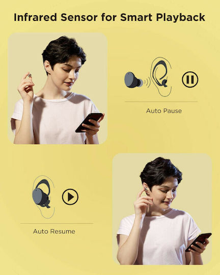 1More ESS6001T In-ear Bluetooth Handsfree Ακουστικά με Αντοχή στον Ιδρώτα και Θήκη Φόρτισης Χρυσά