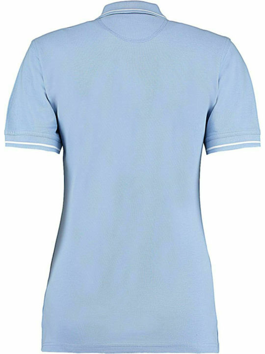 Kustom Kit Mellion KK706 Women's Short Sleeve Promotional Blouse Light Blue / White