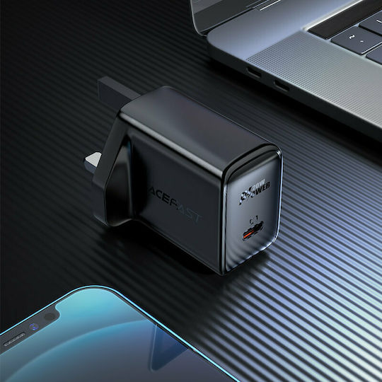 Acefast Φορτιστής Χωρίς Καλώδιο με Θύρα USB-C 20W Power Delivery / Quick Charge 3.0 Μαύρος (A4 UK)