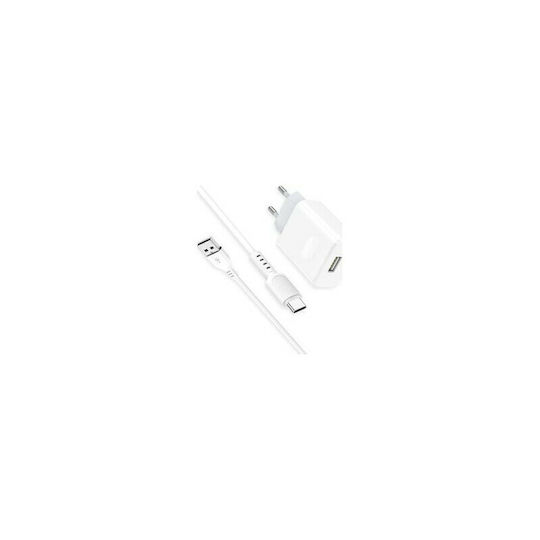 Leewello Încărcător cu 2 Porturi USB-A și Cablu USB-C Albς (CDQ-097 + SJX-187)