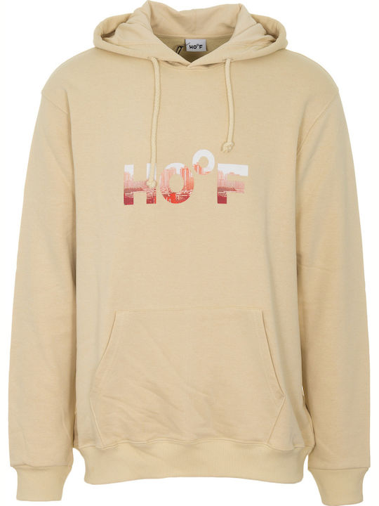 Hoof City Men's Sweatshirt with Hood and Pockets Beige