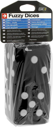 Car+ Fuzzy Dice Διακοσμητικά Ζάρια Αυτοκινήτου 7x7cm 2τμχ Μαύρα