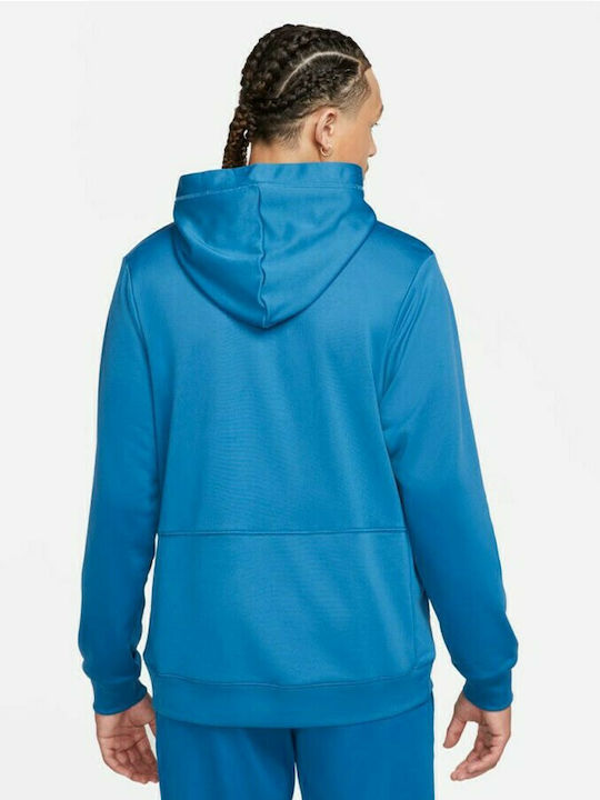 Nike Football F.C. Libero Men's Sweatshirt with Hood and Pockets Blue