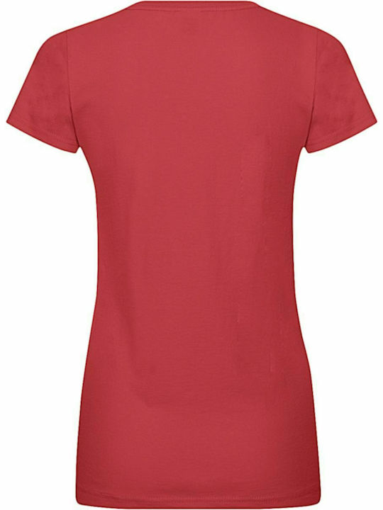 Fruit of the Loom Sofspun T Women's Short Sleeve Promotional T-Shirt Red