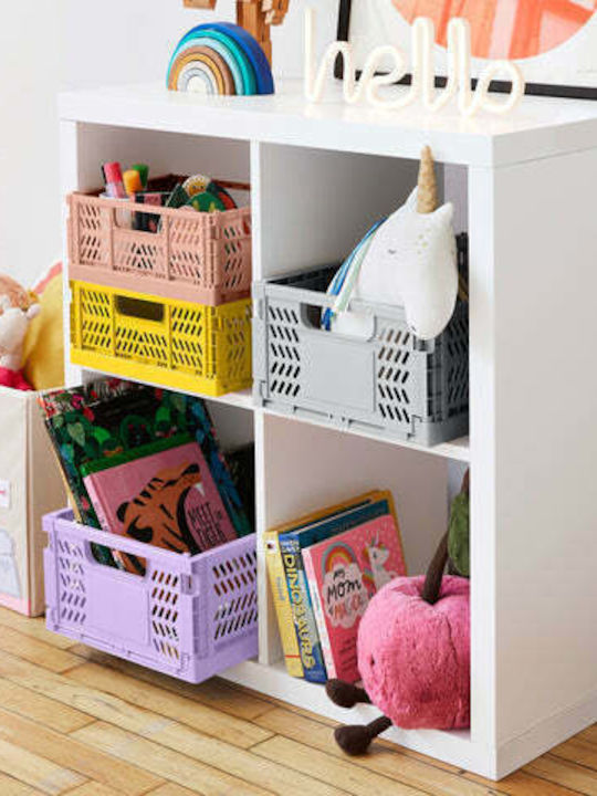 3 Sprouts Children's Folding Storage Basket made of Plastic Purple 29.2x21.6x12.7cm 1pcs