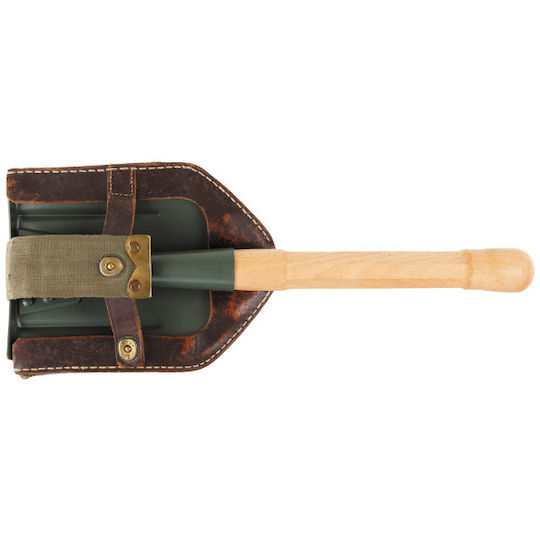 MFH CH Folding Spade Wooden Handle Shovel Survival with Saw & Knife