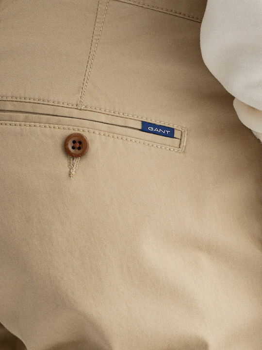 Trousers Chino Elastic in Slim Fit Dark Khaki