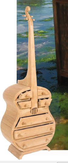 Kommode aus Massivholz Gitarre 60x35x120cm Kommode aus Massivholz Gitarre 60x35x120cm