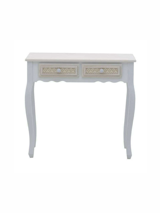 Solid Wood Console Table Φυσικό Μπεζ / Μέντα L80xW40xH75cm