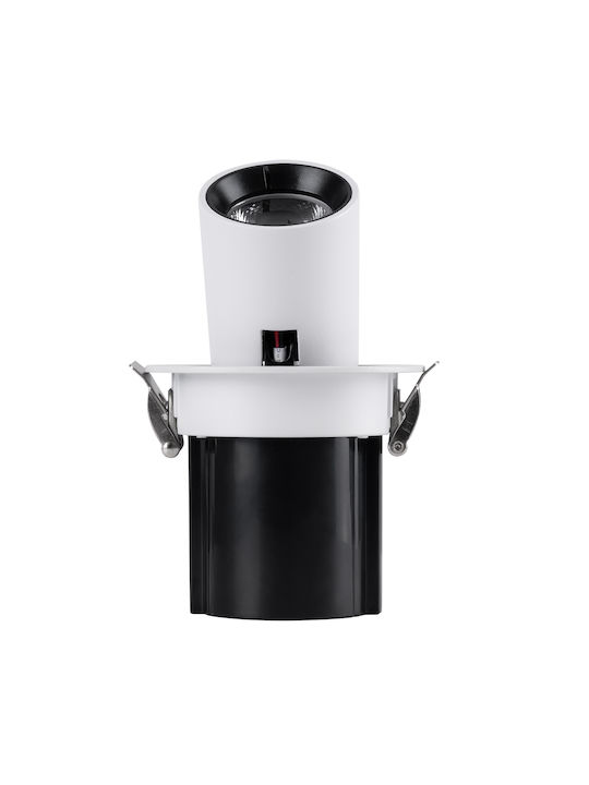 GloboStar Virgo-S Μονό LED Θερμό Λευκό Σποτ σε Λευκό Χρώμα
