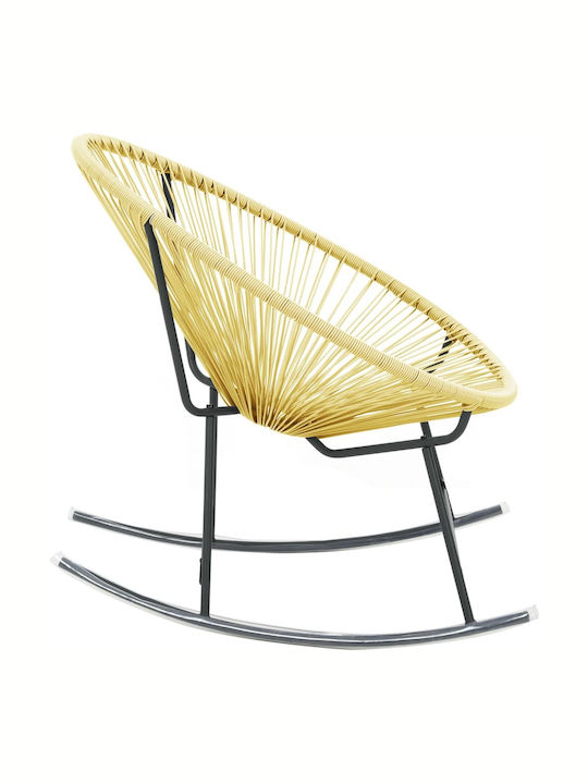 Κουνιστή Καρέκλα Rattan Μπέζ 69x79x82εκ.