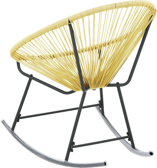 Κουνιστή Καρέκλα Rattan Μπέζ 69x79x82εκ.