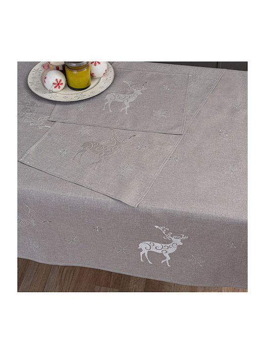 Palamaiki CD04 Weihnachtlich Tischtuch Stoff Gray L220xB140cm.