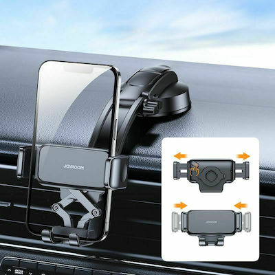 Joyroom Mobile Phone Holder Car JR-ZS283 Dash Windshield Mount with Adjustable Hooks Black