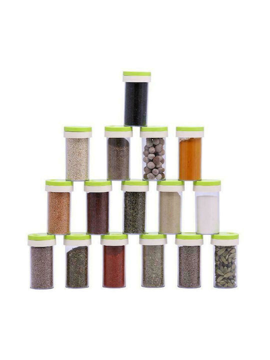 Plastic Tabletop Rotating Spice Rack Trueware Spice Rack Green 16pcs