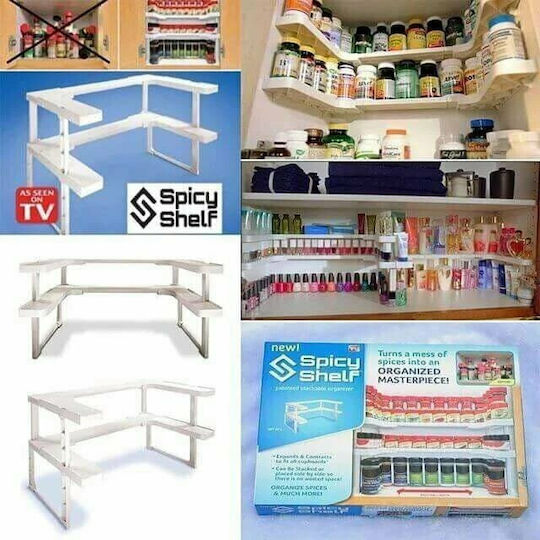 Verk Group Spicy Shelf Organizatoare de Condimente Plastici Albi 1buc