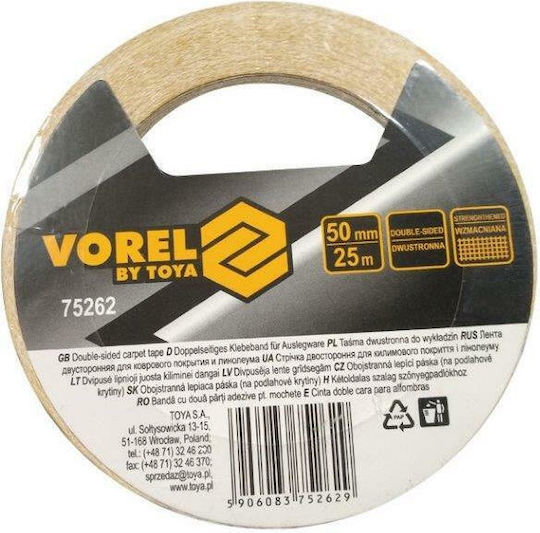 Vorel Selbstklebend Doppelseitiges Klebeband Gelb 50mmx25m 1Stück