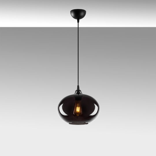 Opviq Smoked Adjustable Pendant Light Black with Socket E27 27x27x120cm