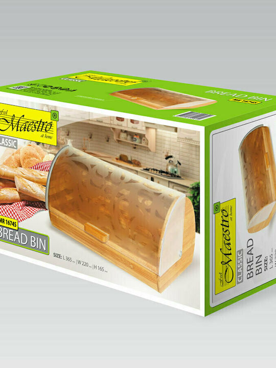 Maestro Bread Box with Lid Plastic Orange 38.6x22.8x17.9cm