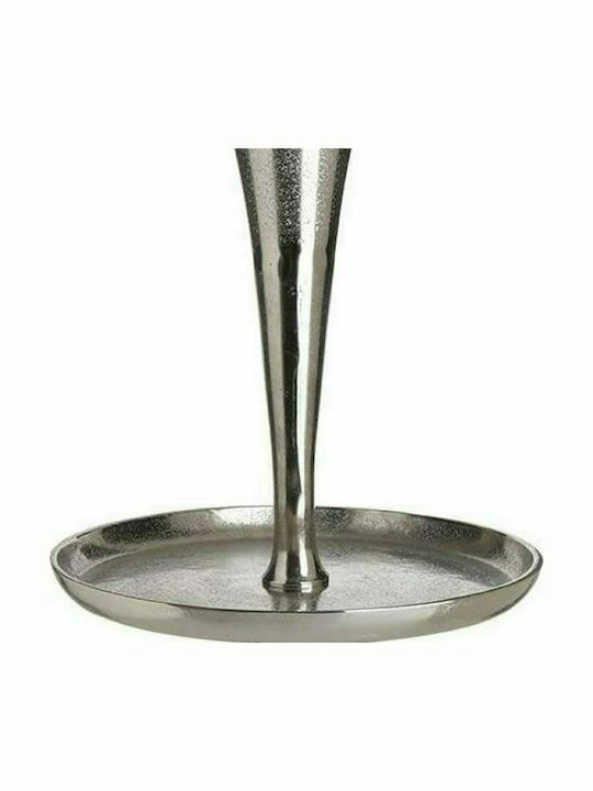 Inart Metallic Dessert Tower Stand with 2 Tiers Silver Ø40cmxY65cm