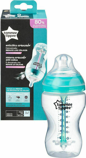 Tommee Tippee Plastic Baby Bottle Closer to Nature Anti-colic with Silicone Teat for 3+ Months Turquoise 340ml