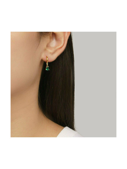 Excite-Fashion Earrings Hoops made of Silver Gold Plated with Stones