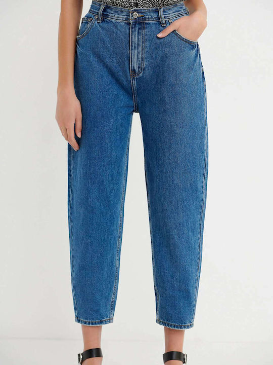 Ψηλόμεσο Γυναικείο Jean Παντελόνι σε Balloon Γραμμή Denim Blue
