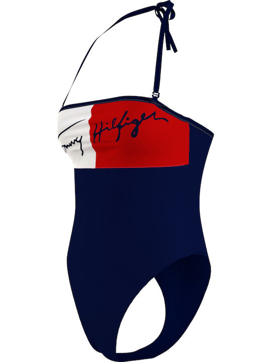 One Piece Swimsuit with Removable Padding Navy Blue