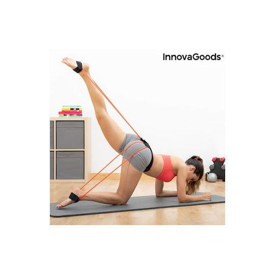 InnovaGoods Ελαστικοί Ιμάντες Γυμναστικής Σετ 2τμχ Πορτοκαλί με Οδηγό Προπόνησης Bootrainer 0.06m