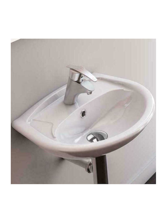 Serel 2741 Wall Mounted Wall-mounted Sink Porcelain 45x35x16cm White
