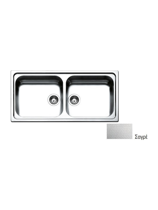 Apell Linear 8540 8540-112 Drop-In Sink Inox Matte W100xD50cm Silver