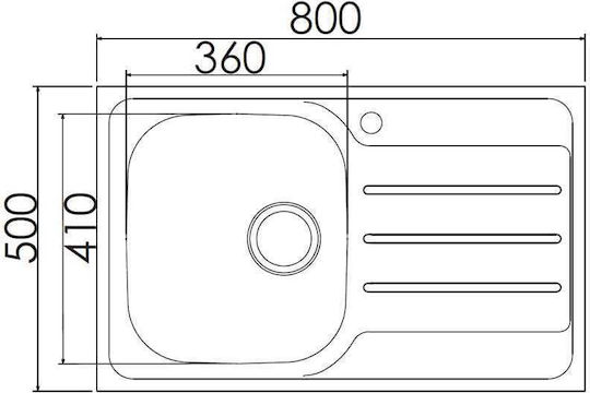 Excel Dimitra 720CMAS11 Drop-In Sink Inox Satin W80xD50cm Silver