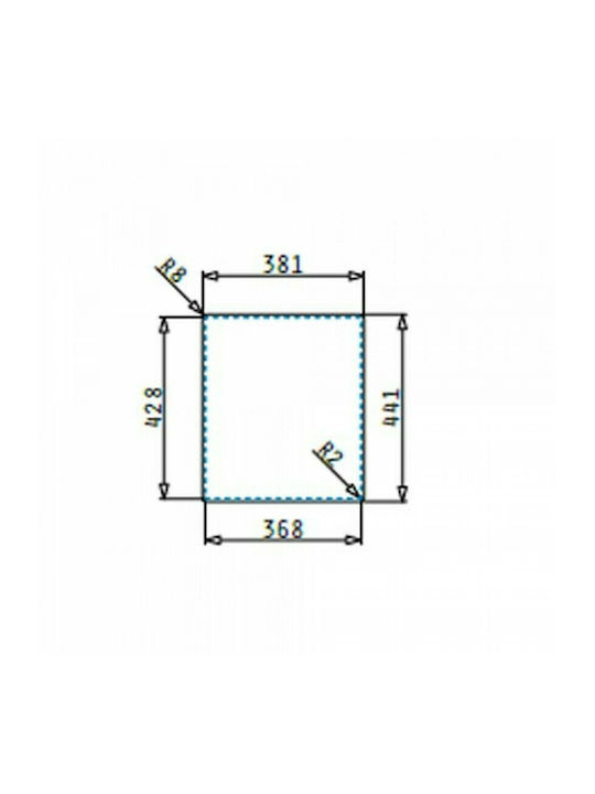 Pyramis Lume 1B Ισόπεδος Νεροχύτης Inox Σατινέ Μ34xΠ40cm Ασημί