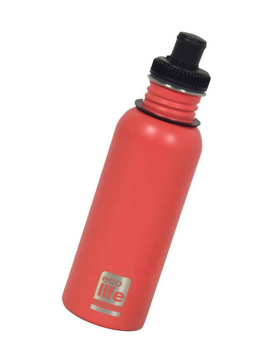 Ecolife Coral Sport Sticlă de apă Oțel inoxidabil 600ml Roșu