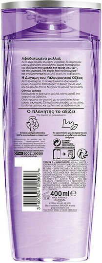 L'Oreal Paris Elvive Hydra Hyaluronic Σαμπουάν Ενυδάτωσης για Όλους τους Τύπους Μαλλιών 400ml