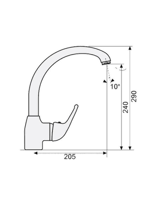 Sanitec Jolla Kitchen Faucet Counter Granite Cappucino