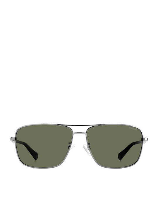 Polaroid Herren Sonnenbrille mit Silber Gestell und Grün Polarisiert Linse PLD2119/G/S 6LB/UC