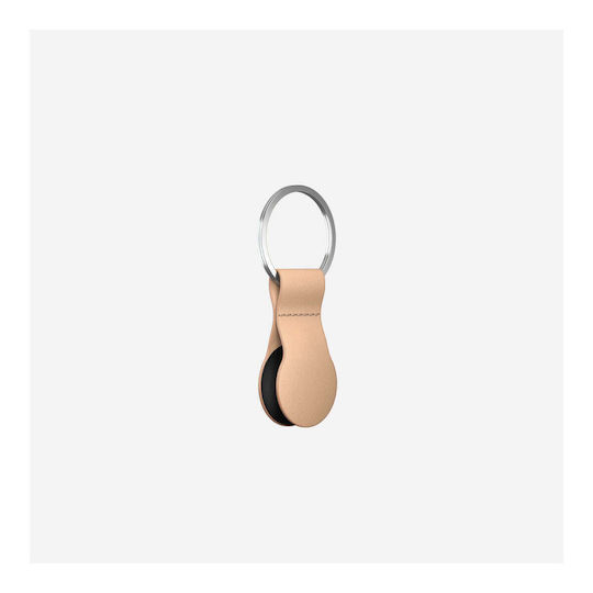 Nomad Leather Loop Калъф за ключодържател Кожа за AirTag в Бежов цвят