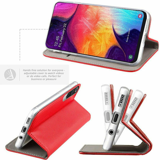 Smart Magnet Book Δερματίνης Κόκκινο (Huawei P30 Lite)