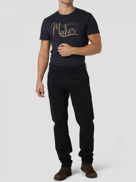 Pirro 16-200072 Παντελόνι Chino Ελαστικό σε Skinny Εφαρμογή Μαύρο.