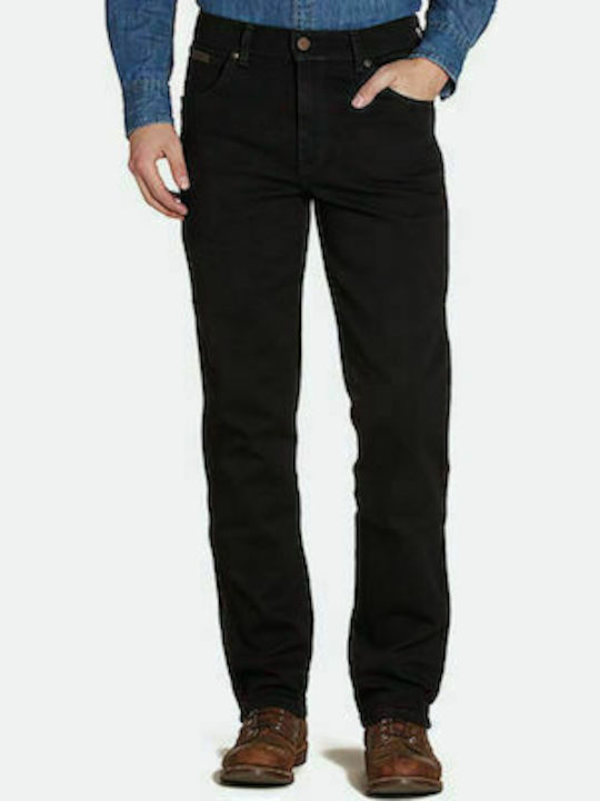 Texas Men's Jeans Pants Elastic with Regular Straight Fit Black