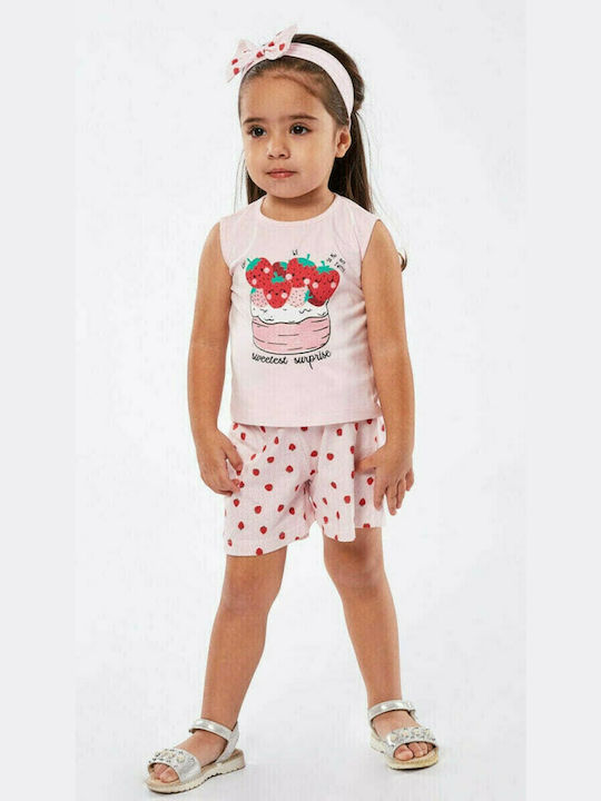 Εβίτα Kids Set with Shorts Summer 2pcs Pink