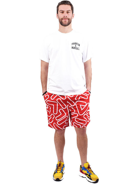 Hero Fila Yash Al Over Print Ανδρικό Μαγιό Βερμούδα Κόκκινη με Σχέδια