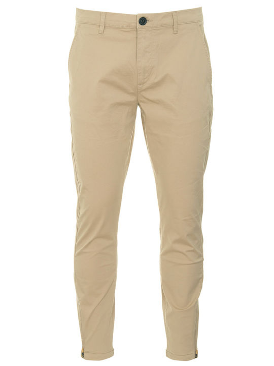 Pisa P5253 Παντελόνι Chino Ελαστικό σε Slim Εφαρμογή Μπεζ