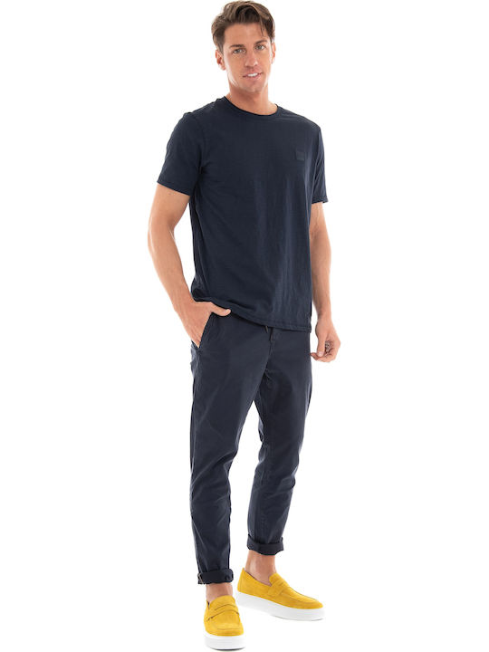 Trousers Elastic in Regular Fit Navy Blue