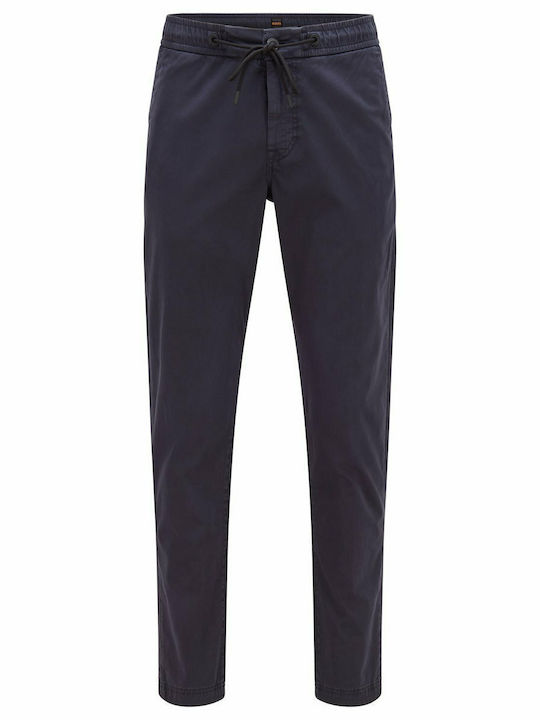 Trousers Elastic in Regular Fit Navy Blue
